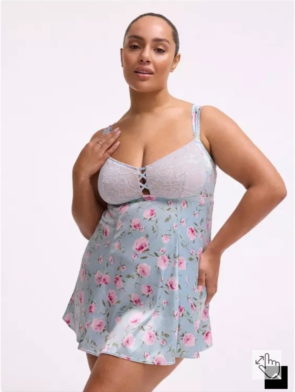 Satin & Lace Fit & Flare Wireless Babydoll